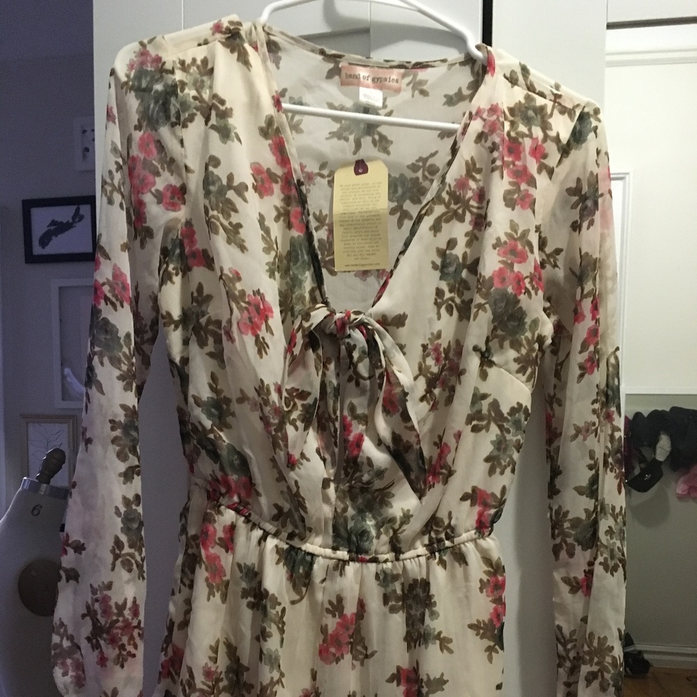 Band of Gypsies Floral Long-Sleeve Romper - NWT!!